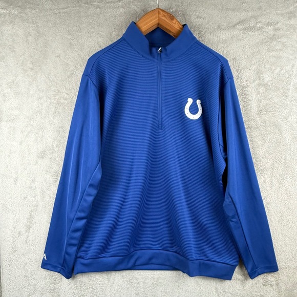 Antigua Indianapolis Colts Pullover 1/4 Zip Sweatshirt Mens XXL NFL Football - Picture 1 of 9